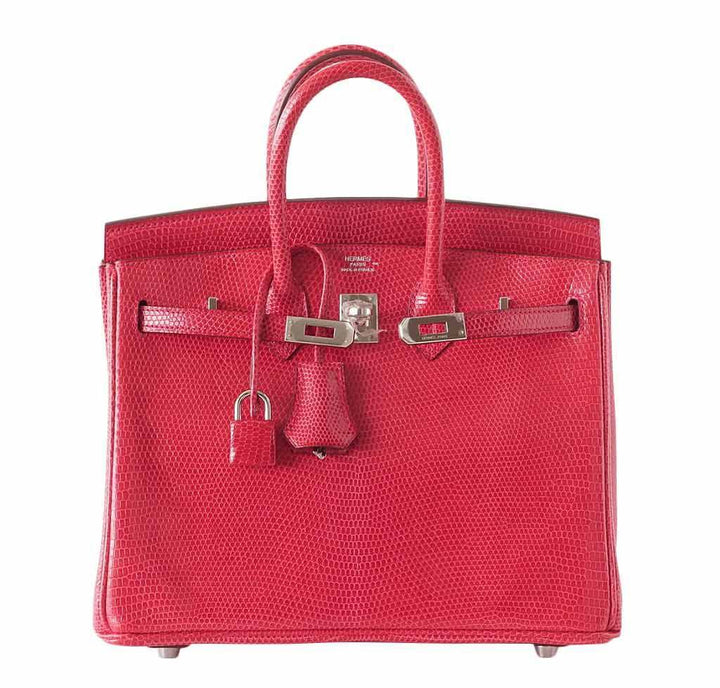 Hermes Birkin 25 Rouge Exotic Lizard Bag