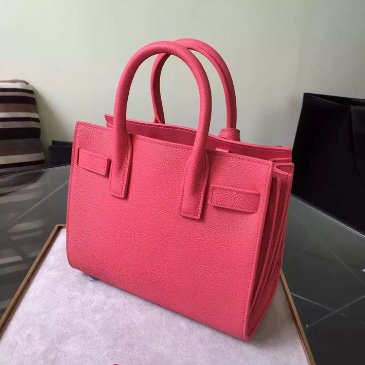 Yves Saint Laurent Nano Sac De Jour Bag In Rose Grained Leather