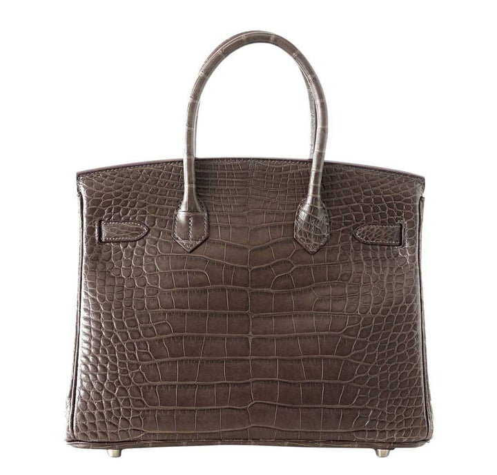 Hermes Birkin 30 Gris Elephant Matte Alligator Bag