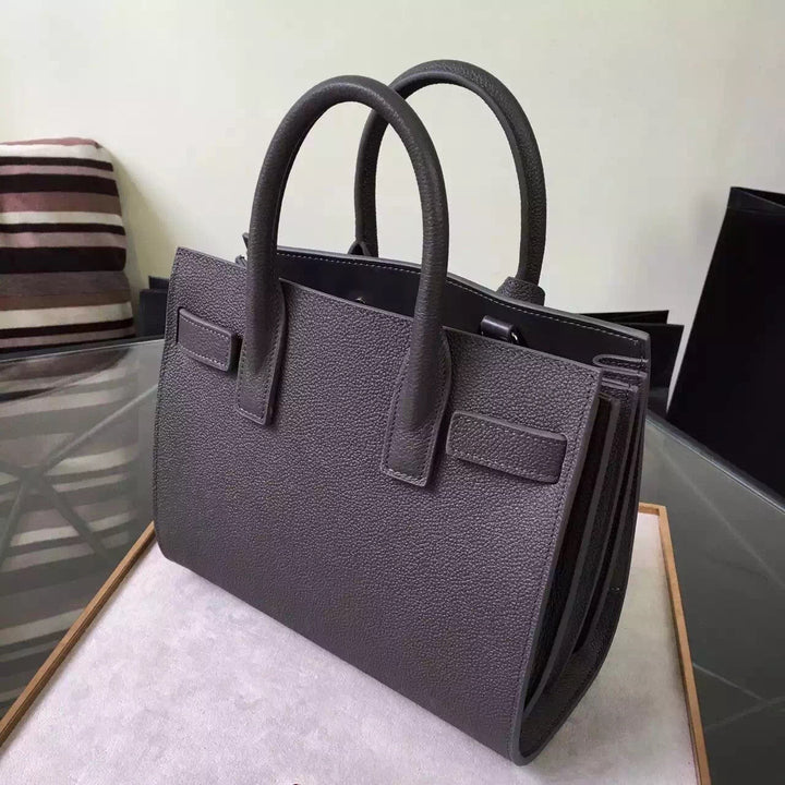 Yves Saint Laurent Nano Sac De Jour Bag In Black Grained Leather