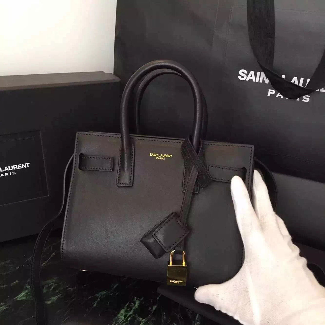Yves Saint Laurent Baby Sac De Jour Bag In Black Leather