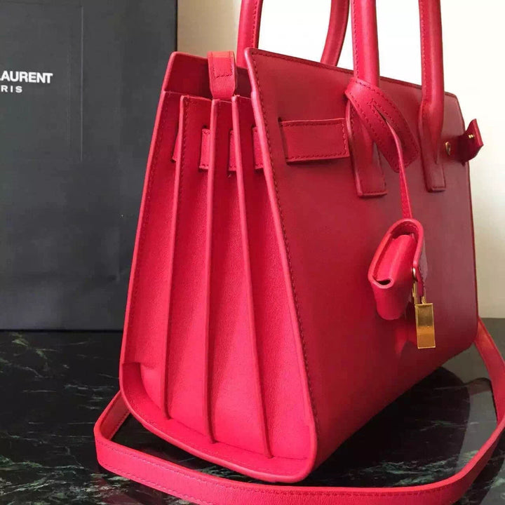 Yves Saint Laurent Baby Sac De Jour Bag In Red Leather