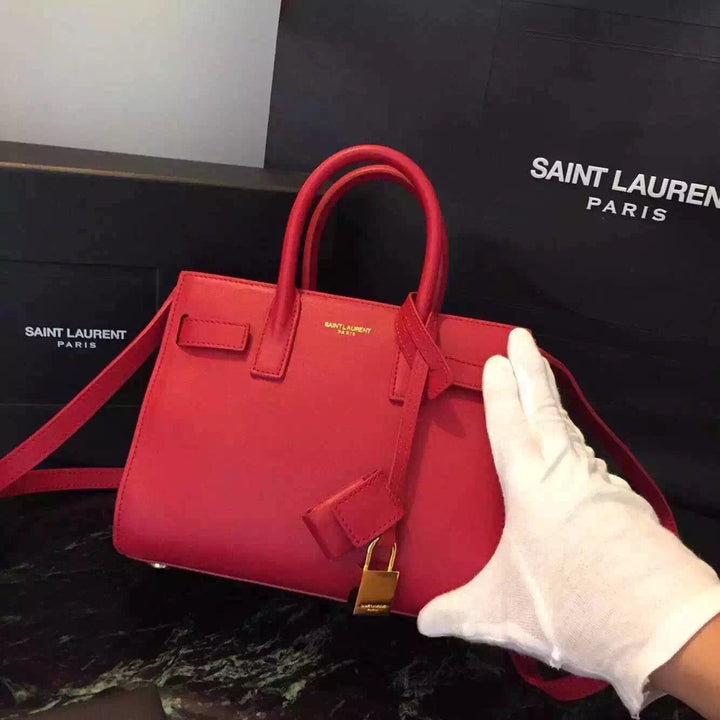 Yves Saint Laurent Nano Sac De Jour Bag In Red Leather